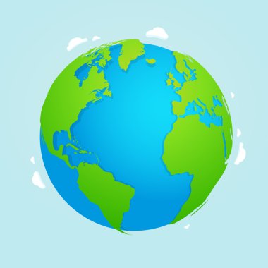 Vektör planet Earth simgesini. Düz tasarlamak vektör