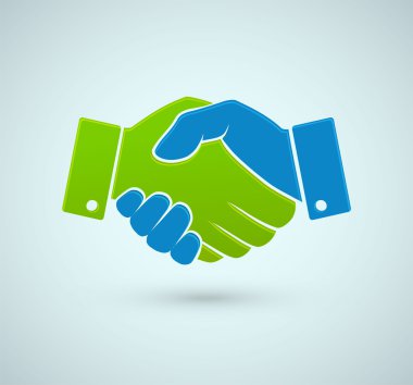 El sıkışma simgesi gri arka plan üzerinde. Vektör. Ortaklık kavramı