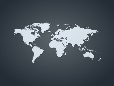 Vektör dünya harita illüstrasyon infographics veya diğer genel gösterimler için.