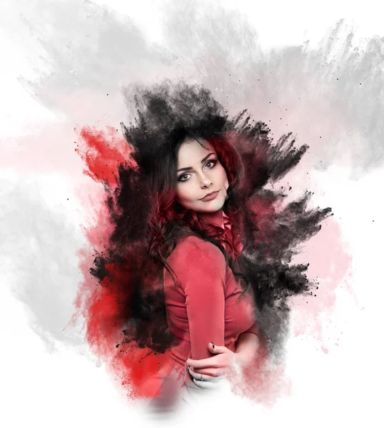 Güzel kız, toz sıçrama