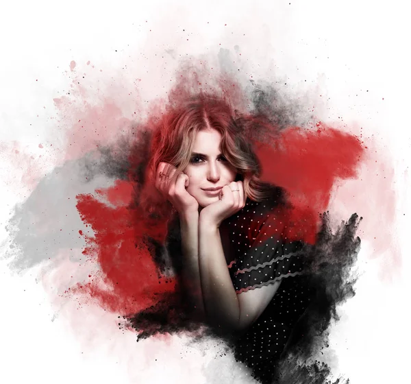 Güzel kız, toz sıçrama