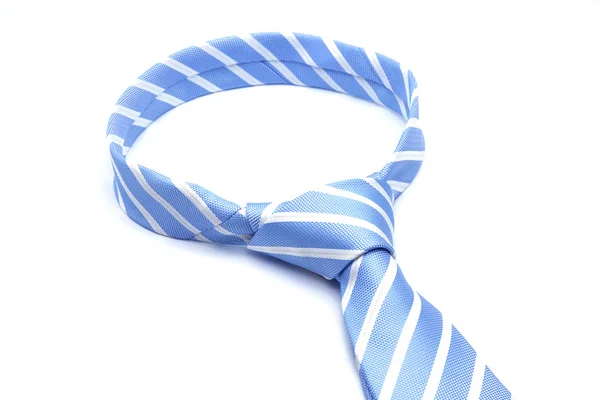 Corbata azul con tira blanca — Foto de Stock