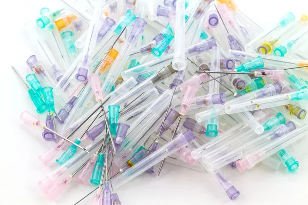 Close up many medical syringe needle — Stock Photo, Image