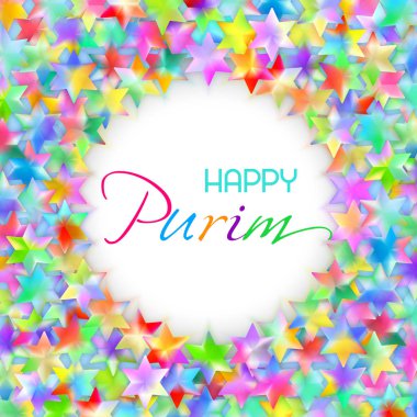 Yıldız ile mutlu Purim kartı