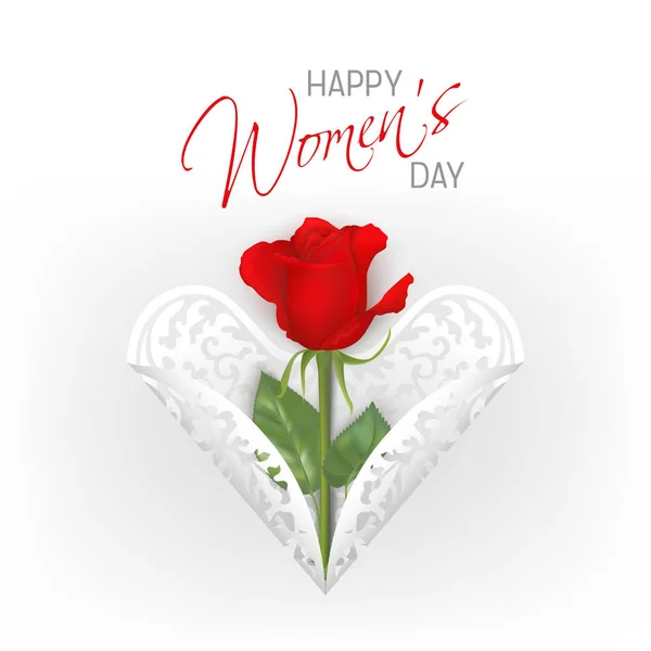 Happy Women day card with roses — Stock Vector