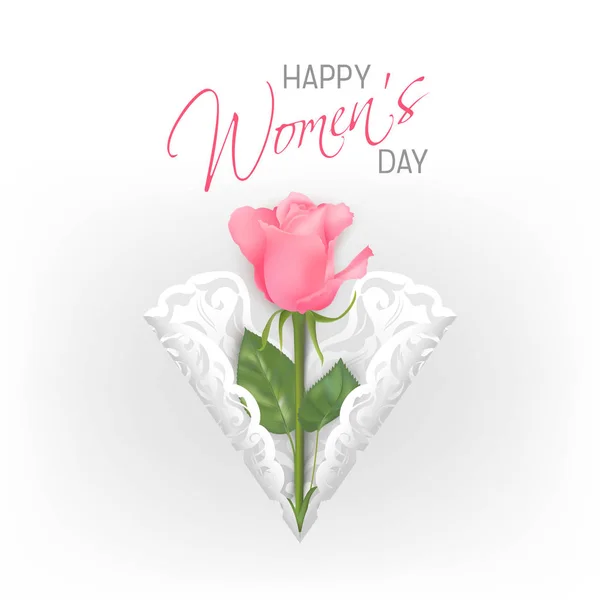 Happy Women Day Card cu trandafiri — Vector de stoc