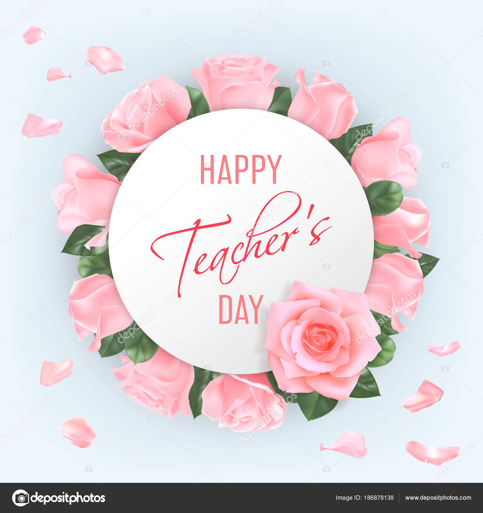 teachers day card with roses — stock vector © mirrima