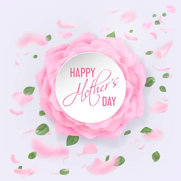 Lycklig mamma s dag-kort med rosor — Stock vektor