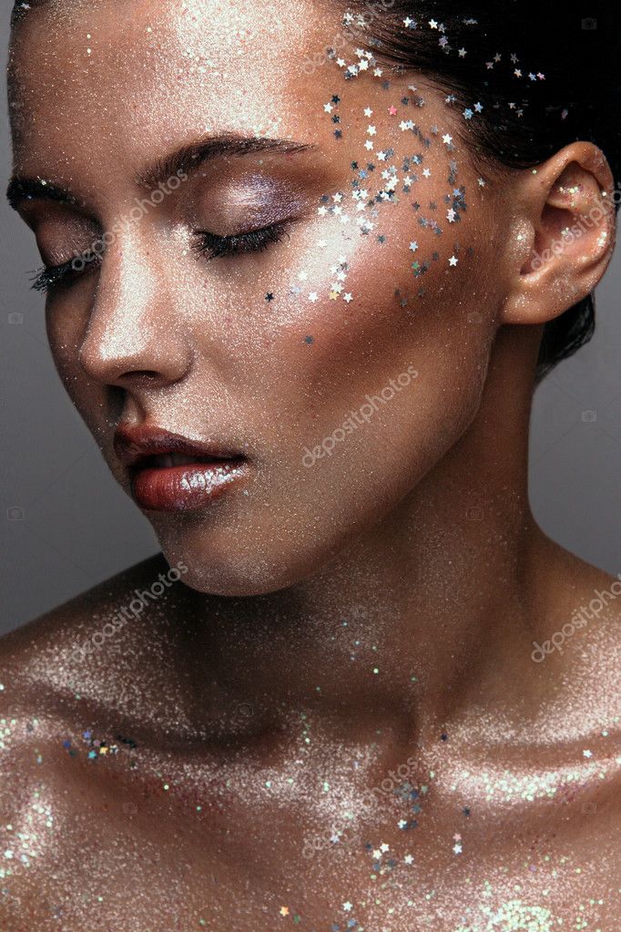 efterklang dom At lyve Girl with fashion glitter makeup with sequins Stock Photo by  ©n3chip@gmail.com 128689482
