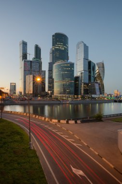 Moskova şehir silueti. Moscow city, Rusya Federasyonu.