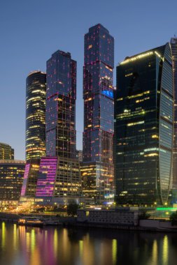 Moskova şehir silueti. Moscow city, Rusya Federasyonu.