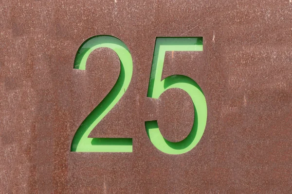 Rusty sign number twenty-five — Stock Photo, Image