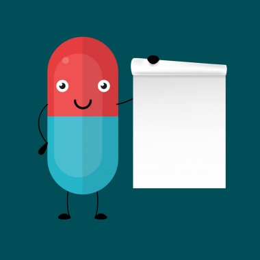 Bir yaprak kağıda hapla. Vektör görüntü