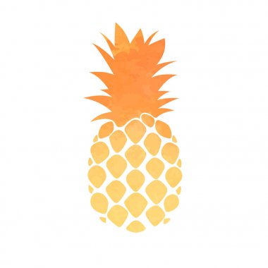 Suluboya kırmızı turuncu beyaz arka plan üzerinde ananas izole. Vektör görüntü