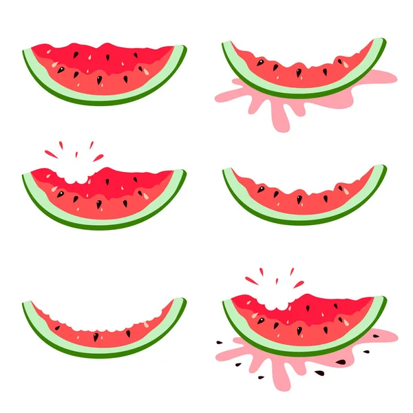 Watermelon isolated on white background. Vector. Piece of watermelon — Stock Vector