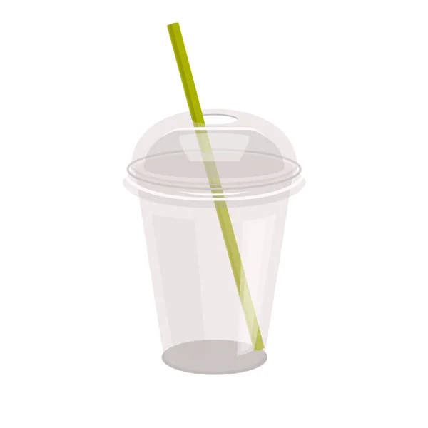 Beyaz arka plan üzerinde izole meyve suyu smoothies için boş kokteyl cam. Vektör.