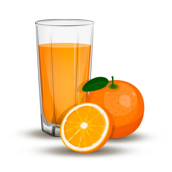 Copo alto com suco de laranja para bebidas. Vetor —  Vetores de Stock