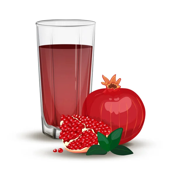 Glasses for drinks with pomegranate juice. Vector — Stock Vector