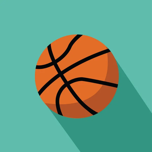 Uma ilustração vetor ícone de basquete isolado em um fundo turquesa —  Vetores de Stock