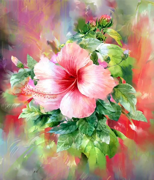 Bouquet de fleurs multicolores aquarelle style peinture — Photo