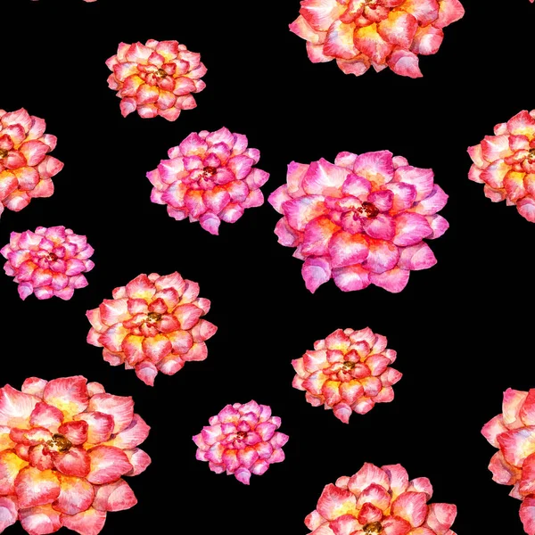 물감으로 그린 꽃, 솔기없는 무늬 — 스톡 사진