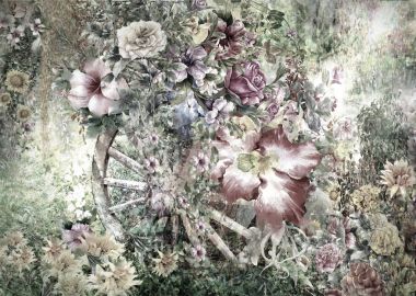 Soyut renkli çiçekler suluboya resim. Bahar çok renkli