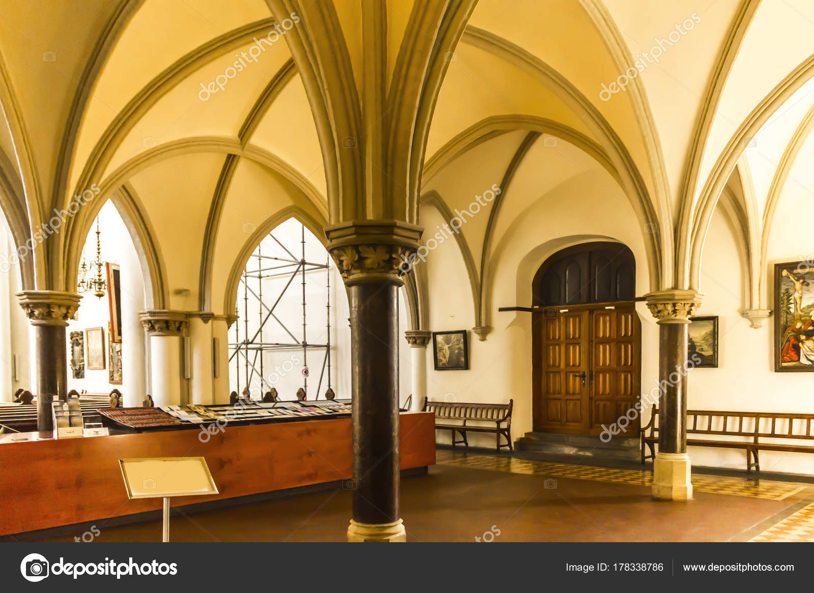 Interior Church Mary Medieval Gothic Brick Arches Resting