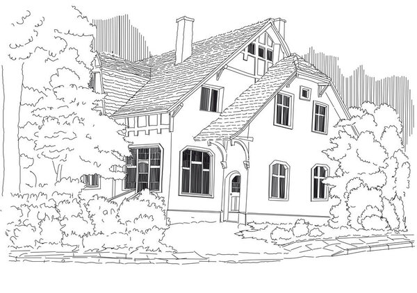 House out of town in the summer woods . Rest and relaxation for the urban dweller.	