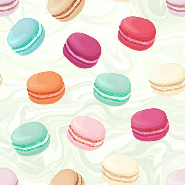 Gerçekçi macaroons renkli seamless modeli