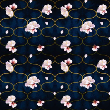 Seamless pattern with spring blossom 