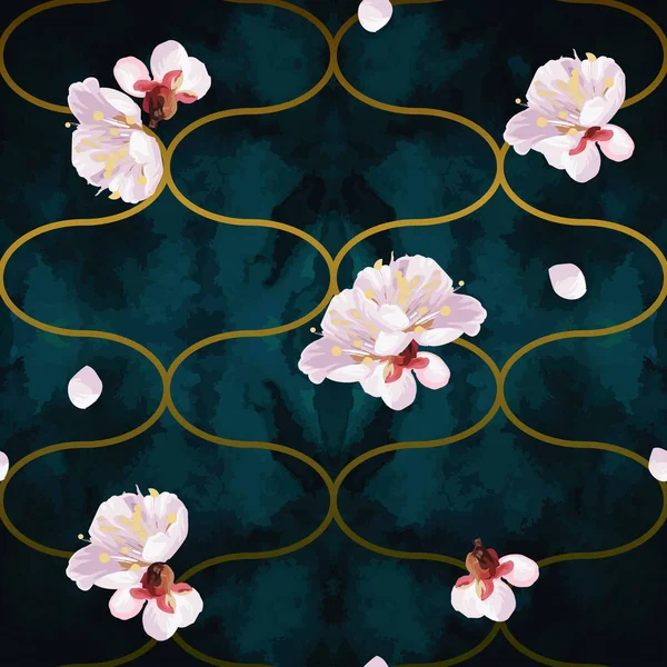 봄 꽃으로 완벽 한 패턴 — 스톡 벡터