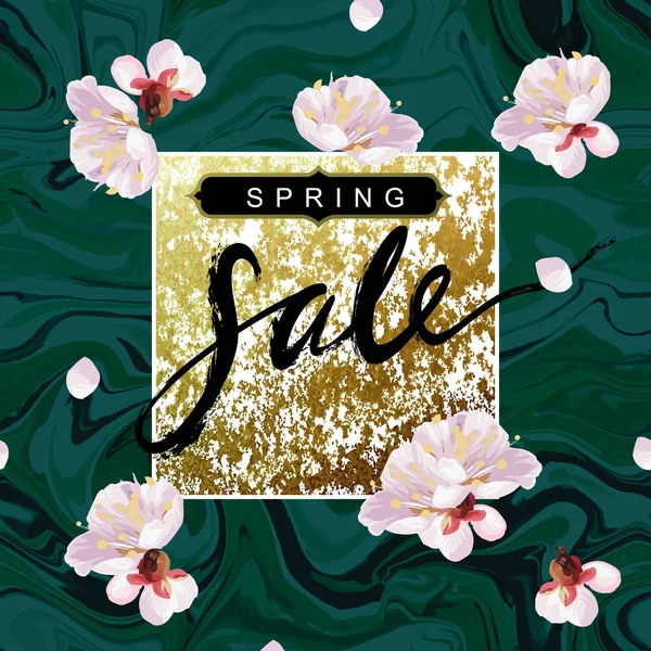 Tarjeta de venta de primavera con letras — Vector de stock
