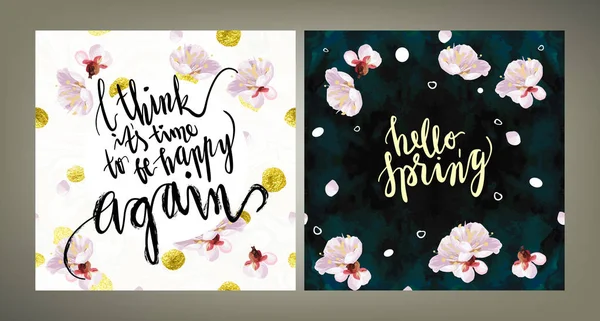 Spring mood illustrations set — Stock Vector