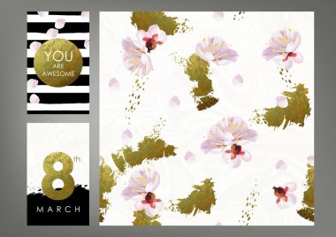 Dünya Kadınlar Günü şablon kartları