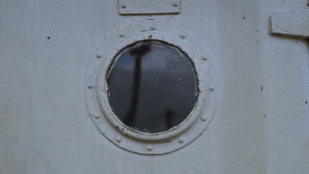 Portholes of the old ship — Stock Video