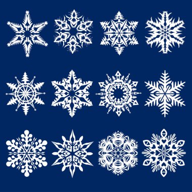 Christmas and New Year Snowflakes Set clipart