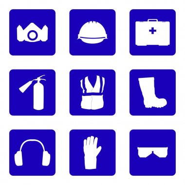 İş sağlığı ve güvenliği simgeler ve işaretler ayarla