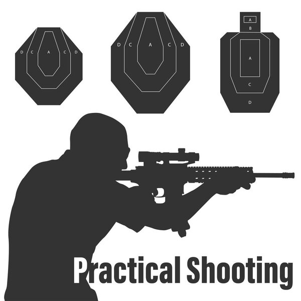 Практическая иллюстрация стрелкового человека и стрелковых целей
