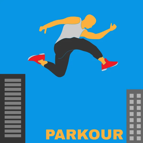 Figura Parkour ilustración elementos planos — Vector de stock