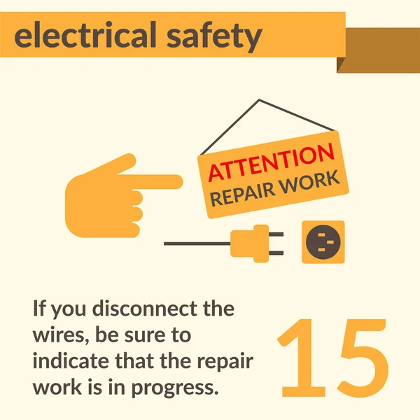 전기 안전 간단한 벡터 아트 포스터 — 스톡 벡터