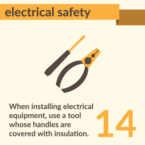 전기 안전 간단한 벡터 아트 포스터 — 스톡 벡터