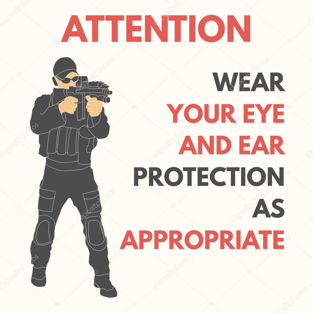 Practical shooting safety rules vector illustration will be use for web, textile, banners, tickets, postcards.