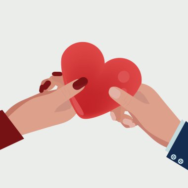 Kadın eli bir kalp veren el mans.