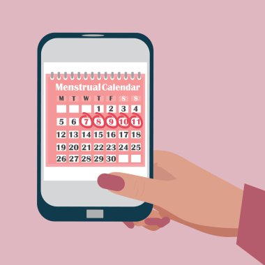 Adet takvim uygulamaları cep telefonu için. Kadın hijyen koruma. Kadın kritik gün.