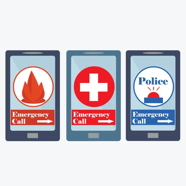Larmnumret tecken (ambulans, polisen, brandkåren, anpassade tal 911) — Stock vektor