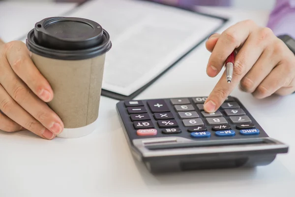 Business man or accountant lawyer working on documents, close up business concept — Stock Photo, Image