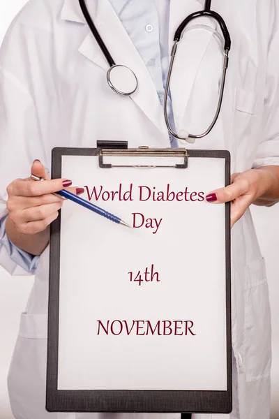 Banner com design comemorativo para lembrá-lo do Dia Mundial da Diabetes em novembro 14.Cartaz comemorativo - data de lembrete do Dia Mundial da Diabetes . — Fotografia de Stock