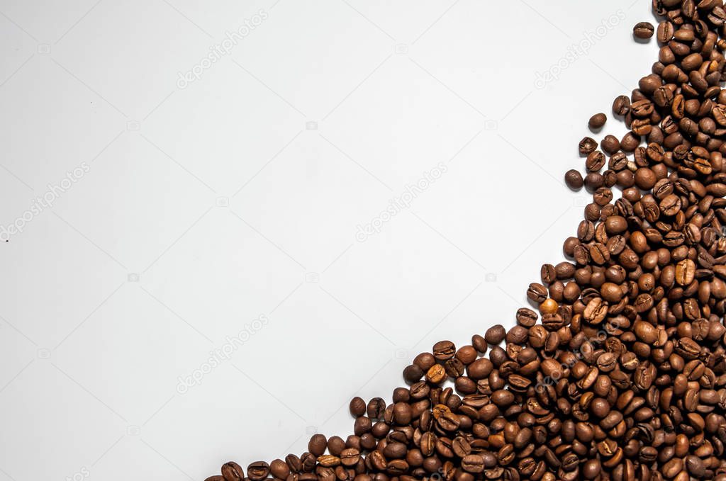 Mixture of different kinds of coffee beans. Coffee Background. 