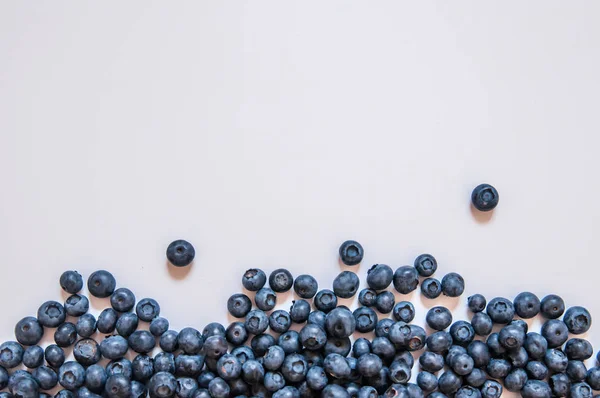 Blueberries isolated on white background. Blueberry border desig — Stock Photo, Image