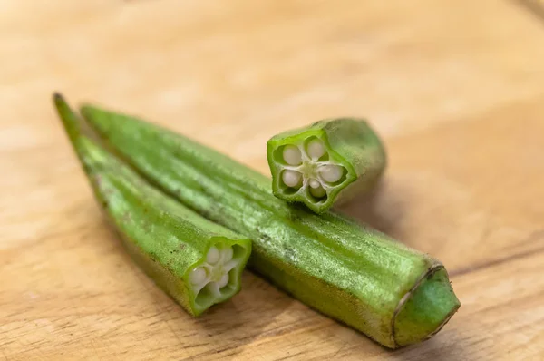 Organic healthy okra — Stock Photo, Image